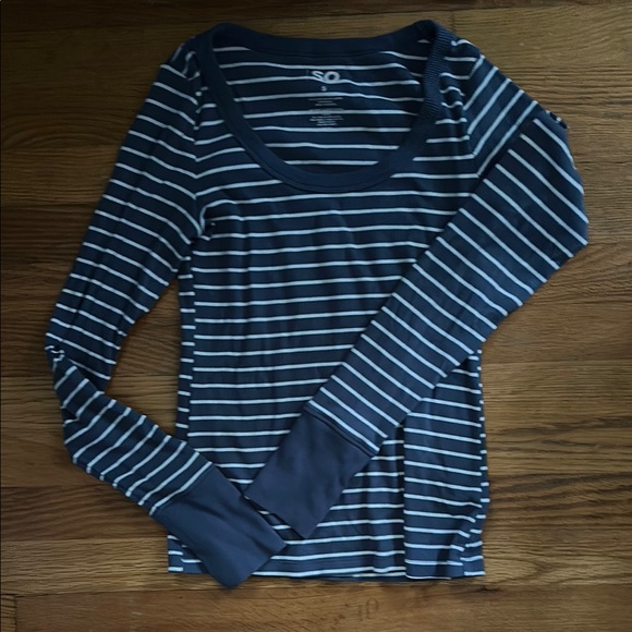 SO Tops - SO Navy and White Striped Top
